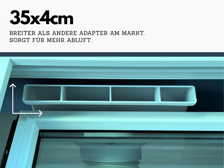 Extra Breiter Fensteradapter 35 cm für mobile Klimaanlagen – Kippfenster Abluftadapter mit 150 mm Sc