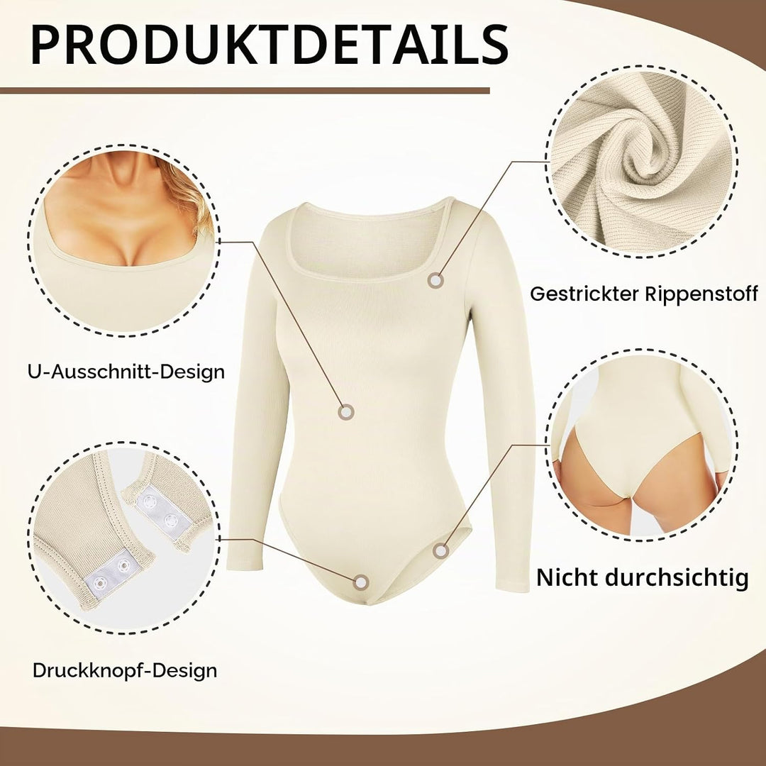 Body Damen Langarm Bodysuit Bauchweg Formende Shaping Body Shaper für Frauen Elegant Slimming Shapew