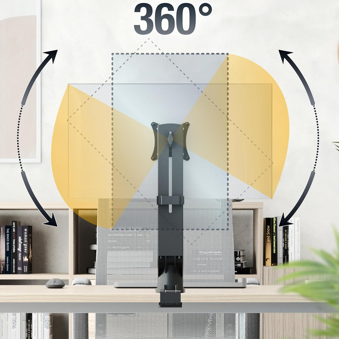 RICOO Monitor Halterung Tisch, VESA Tischhalterung für 17-27 Zoll, Monitorhalterung 1 Monitor Arm TS