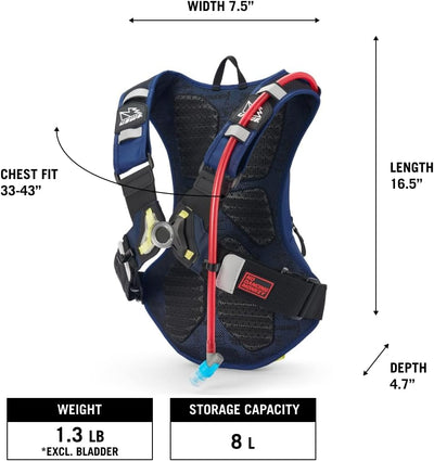 USWE Moto Hydro Hydration Pack - with Water Bladder, a High End, Bounce Free Backpack for Enduro and