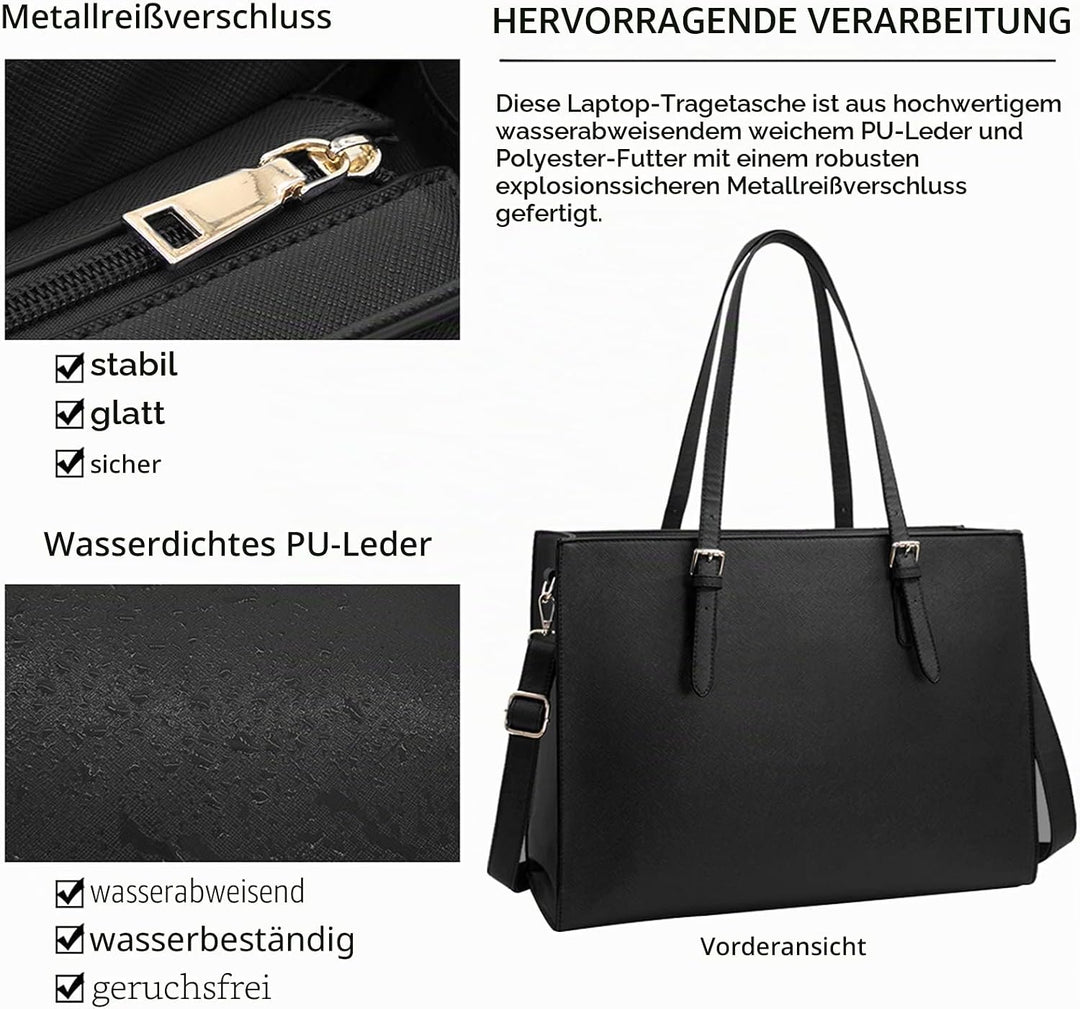 NUBILY Handtasche Shopper Damen Grosse Schwarz Handtasche Leder Umhängetasche Arbeitstasche Gross La