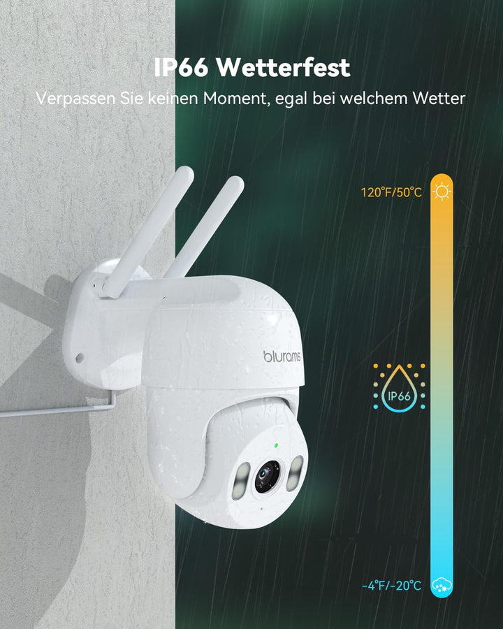 blurams Überwachungskamera WLAN Aussen Innen - 2K 3MP PTZ Kamera Überwachung mit 5G WiFi - bis zu 3X