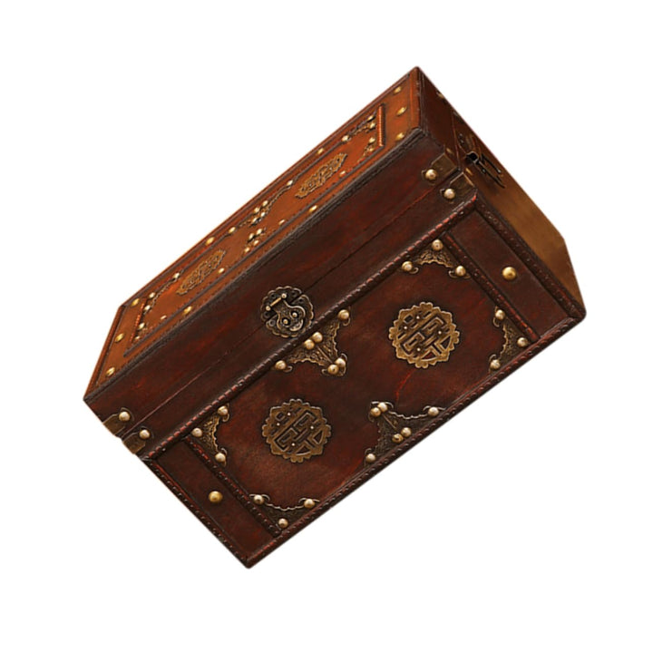 Veemoon Holzkasten Vintage Dekorative Box Schatzkiste Holz Schatztruhe Vintage Schmuckschatulle Vint