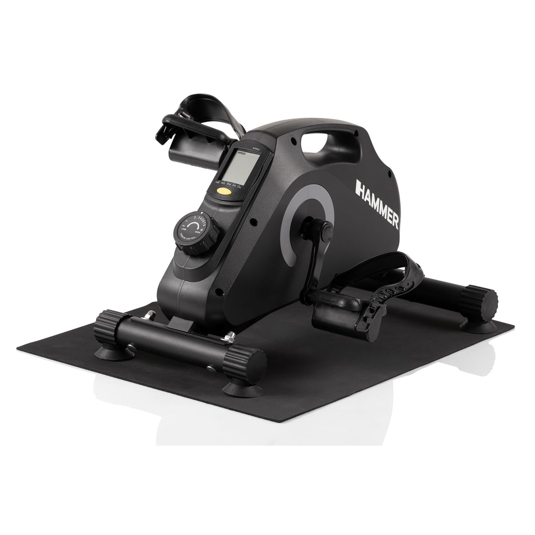 HAMMER Pedaltrainer Set Magnet - standfest, leise &amp; mobil inkl. Anti-Rutsch-Matte &amp; Befestigungsband