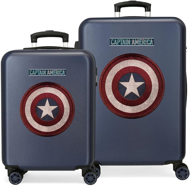 Marvel Avengers Captain America Kofferset Blau 55/68 cms Hartschalen ABS Kombinationsschloss 104L 4