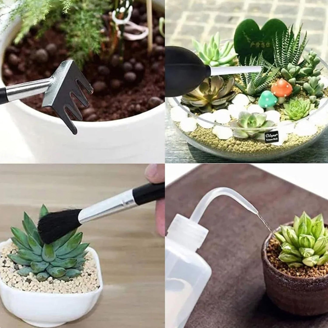 Gartenwerkzeug Set, 13 Stück Mini Pflanzen Werkzeug Set, Sukkulenten-Werkzeuge Bonsai Werkzeug Set f