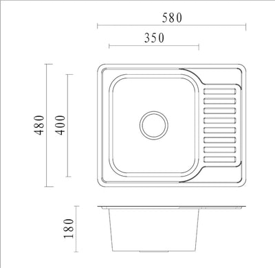 VBChome Einbauspüle mit Armatur 58x48 Satinstruktur ab 45er Unterschrank Edelstahl Küchenspüle Spüle