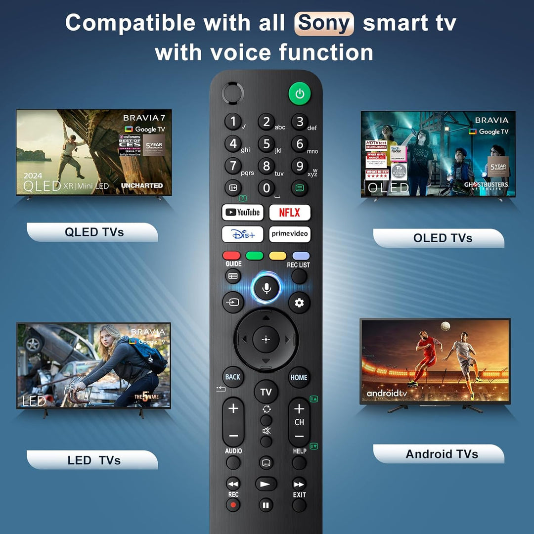 Sprach für Sony TV Fernbedienung Bravia,Ersatz für Alle Sony Fernseher Remote mit Vioce Fuction für