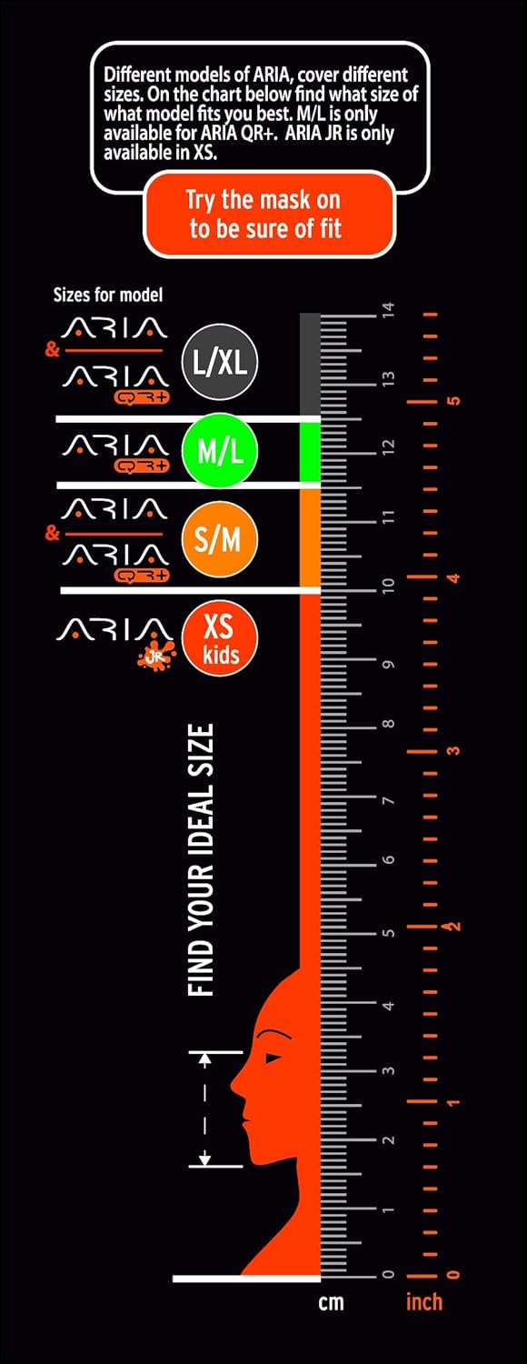 OCEAN REEF - Aria QR + Schnorchelmaske - Vollmaske mit Mundstück - Für eine bessere 180 Grad Unterwa