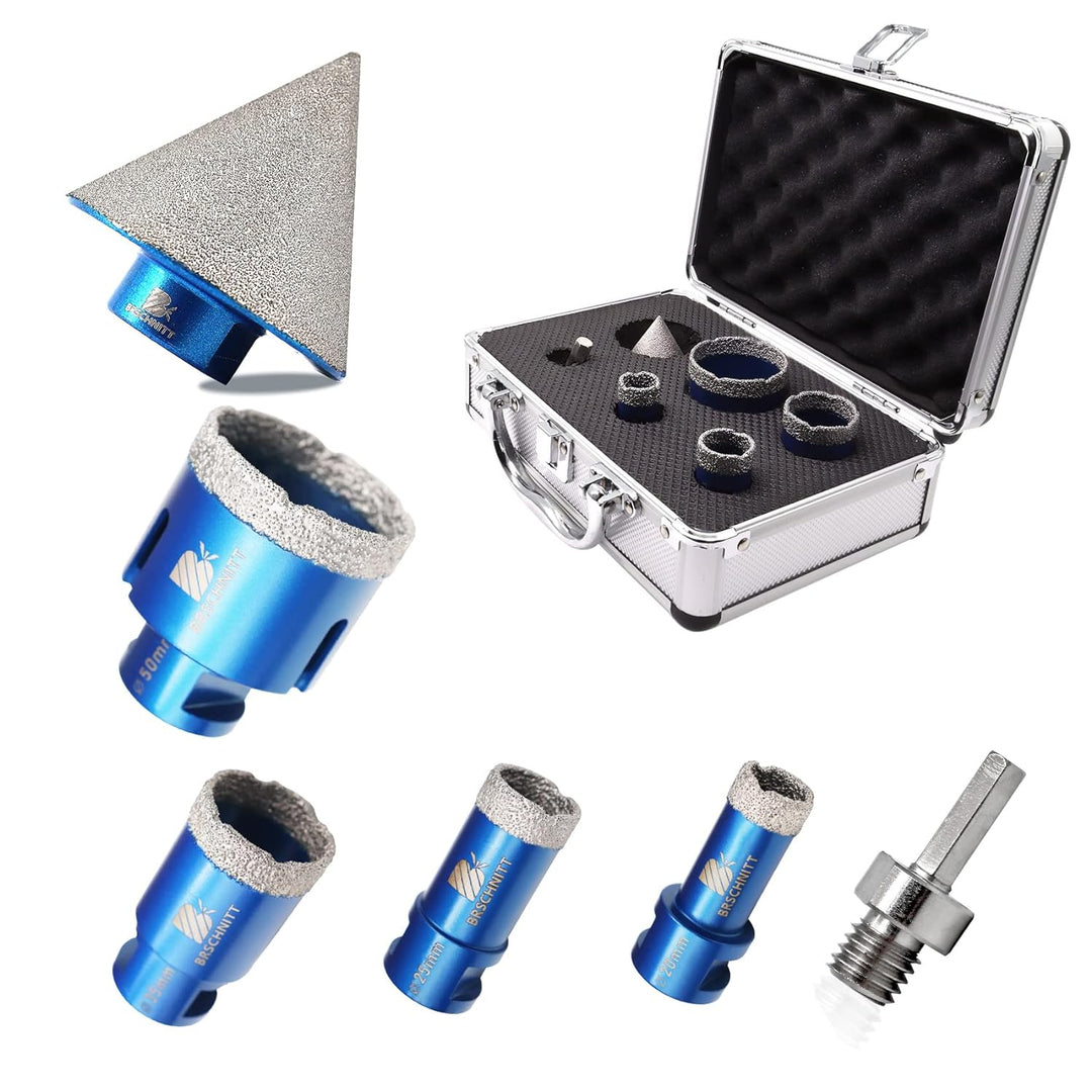 Diamantbohrer Fliesenbohrer Set -20/25/35/50mm Diamantbohrer für Porzellan Fliese Granit Marmor Troc