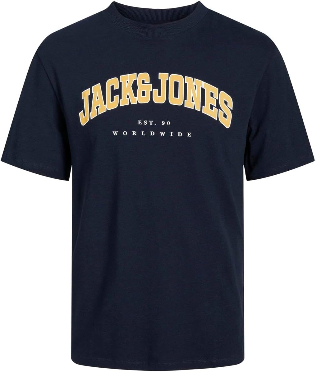 JACK & JONES Male T-Shirt 3er-Pack Logo Rundhals T-Shirt, 3er-pack Black/Navy Blazer/White