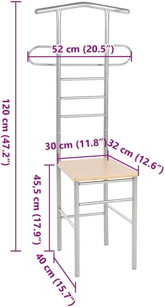 vidaXL 2X Herrendiener Stuhl Kleiderständer Stummer Diener Buche Stühle Kleiderablage