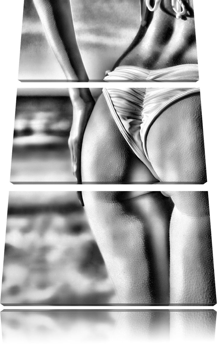Pixxprint Monocrome, Sexy Ass 3-Teiler Leinwandbild 120x80 Bild auf Leinwand