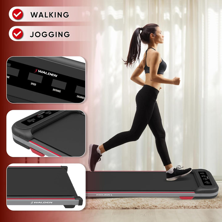 Elektrisches Laufband für Zuhause, Büro, Joggen, Laufen, ultraflach, schmal, Fitness, Workout, Walde