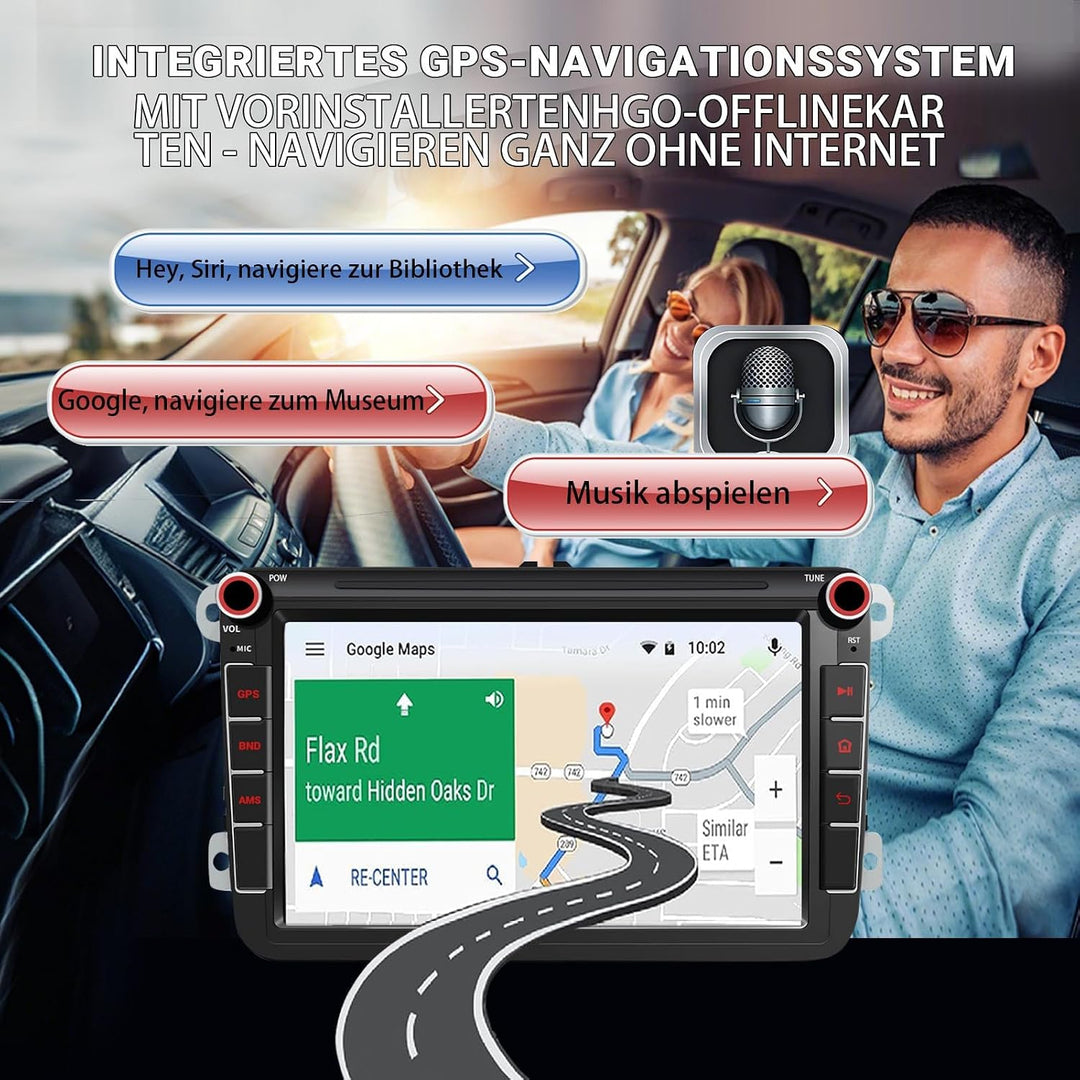 DAB Autoradio für VW Golf 5 6 T5 Polo Sharan Passat Tiguän | Android 15.0 4GB+64GB, 8 Zoll, Doppel D