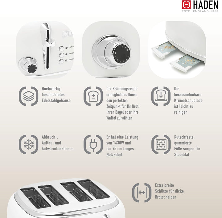 Haden Heritage 4 Scheiben Toaster (Ivory), Ivory