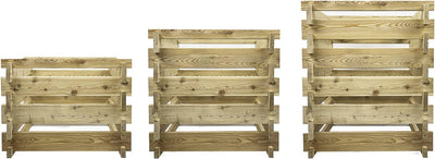Holzkomposter Sibirische Lärche 80x80xH60 cm mit Holz-Stecksystem Komposter Komposte Steckkomposter