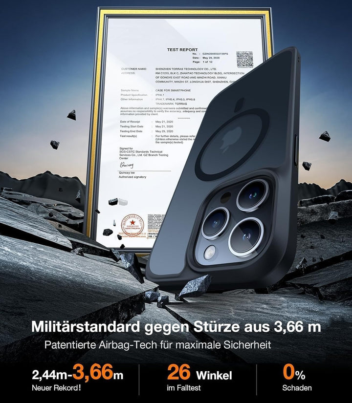 TORRAS für iPhone 14 Pro Hülle für MagSafe (Zertifizierte Schutzfähigkeit und Magnetkraft) Handyhüll