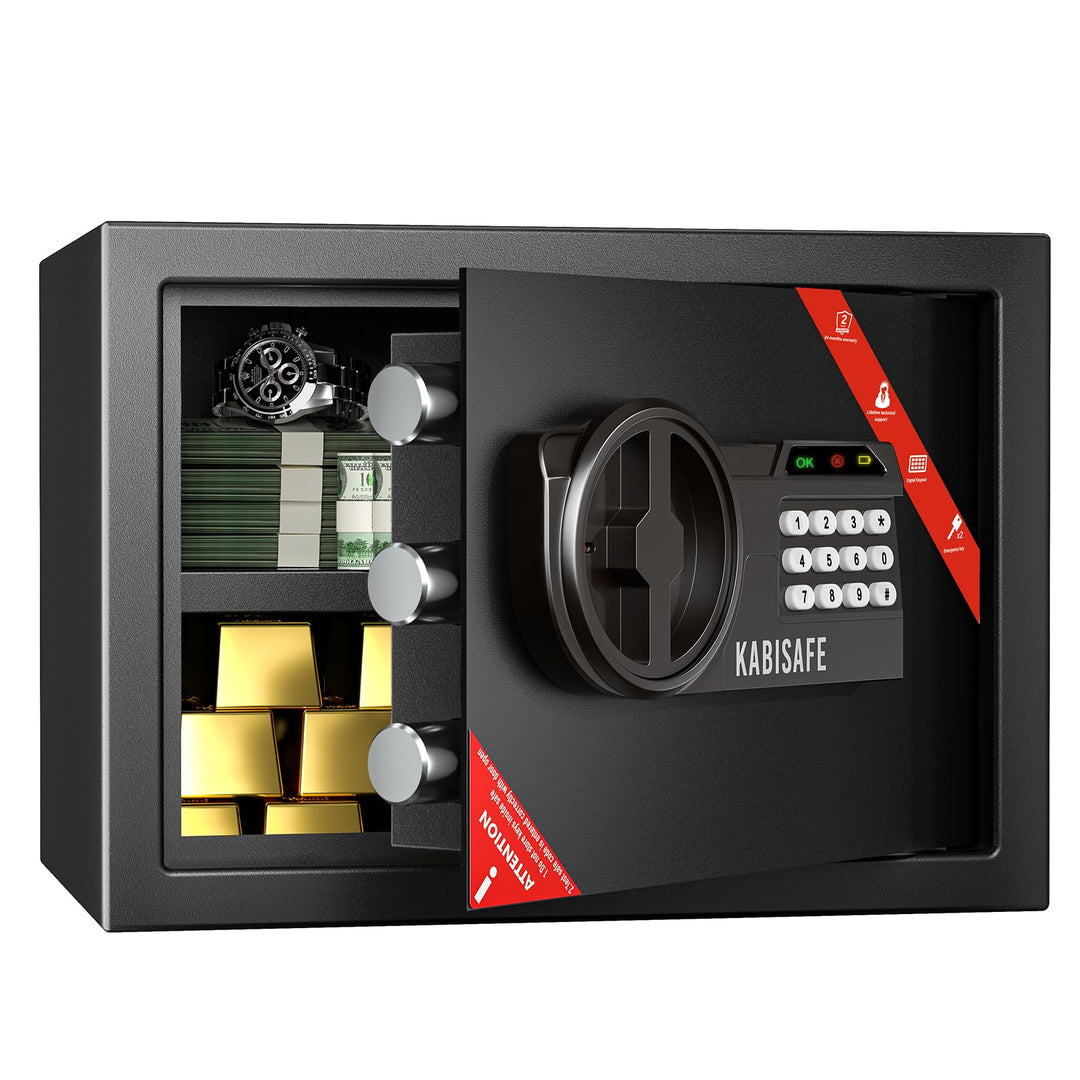 Safe Tresor 21L, Stahl Safebox, Tresor mit Zahlenschloss | Möbeltresor, Code-Alarmanlage, Herausnehm