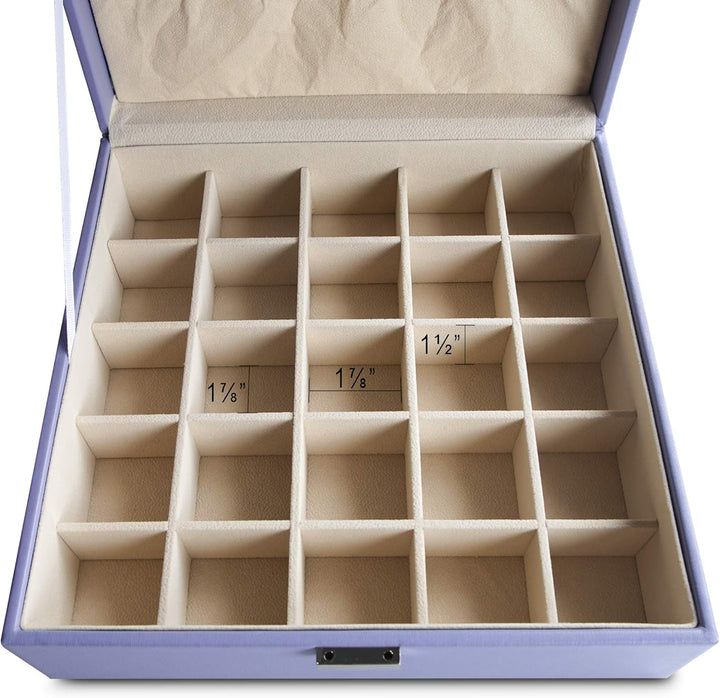 Frebeauty Ohrring-Organizer, klassische Schmuckschatulle, 50 Fächer, doppellagig, Schmuck-Aufbewahru