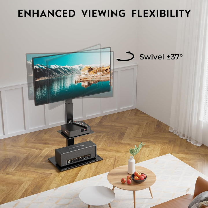 BONTEC TV Ständer für 30-70 Zoll LED OLED LCD Plasma Flach &amp; Curved Fernseher bis 40 kg, Höhenverste