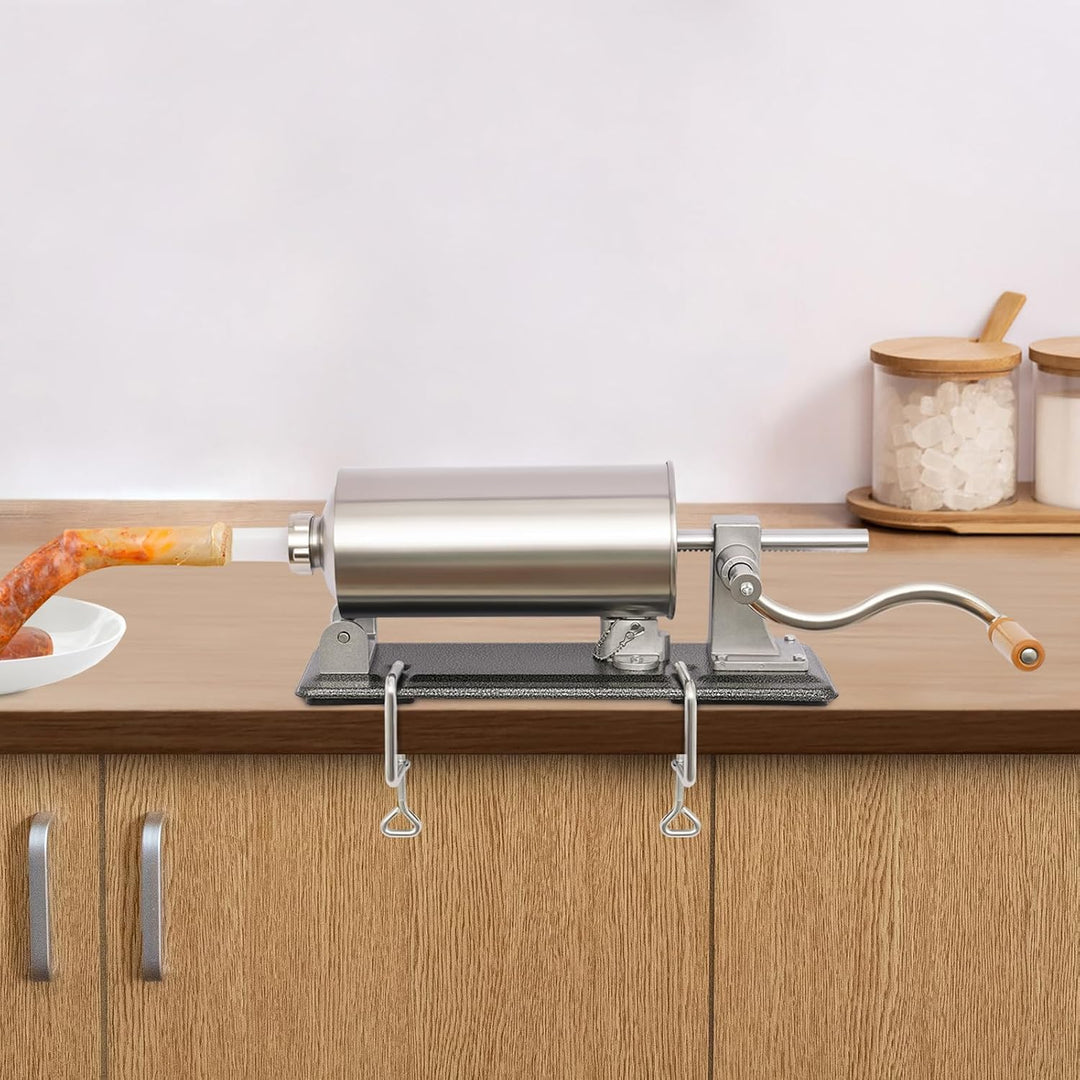 4L Wurstfüller aus Edelstahl – Manuelle Wurstfüllmaschine mit Tischklemme, Wurstpresse für Küche &amp; R