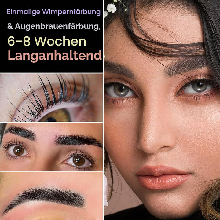Libeauty Wimpern färben set, 15 ml schwarzes Augenbrauen-Tönungsset, Wimperntönung mit komplettem We