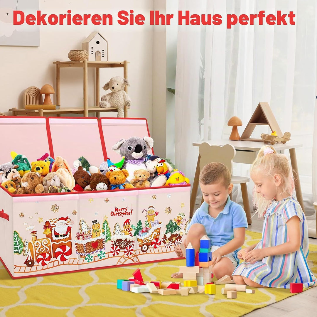 Extra Gross Aufbewahrungsbox mit Deckel Kinder, Zusammenklappbare Oxford-Spielzeugkiste mit Griff fü