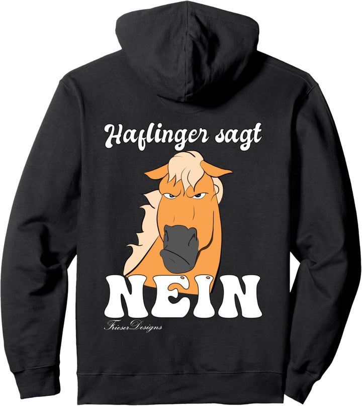 böses mürrisches Pferd sagt Nein lustiges Haflinger Pullover Hoodie