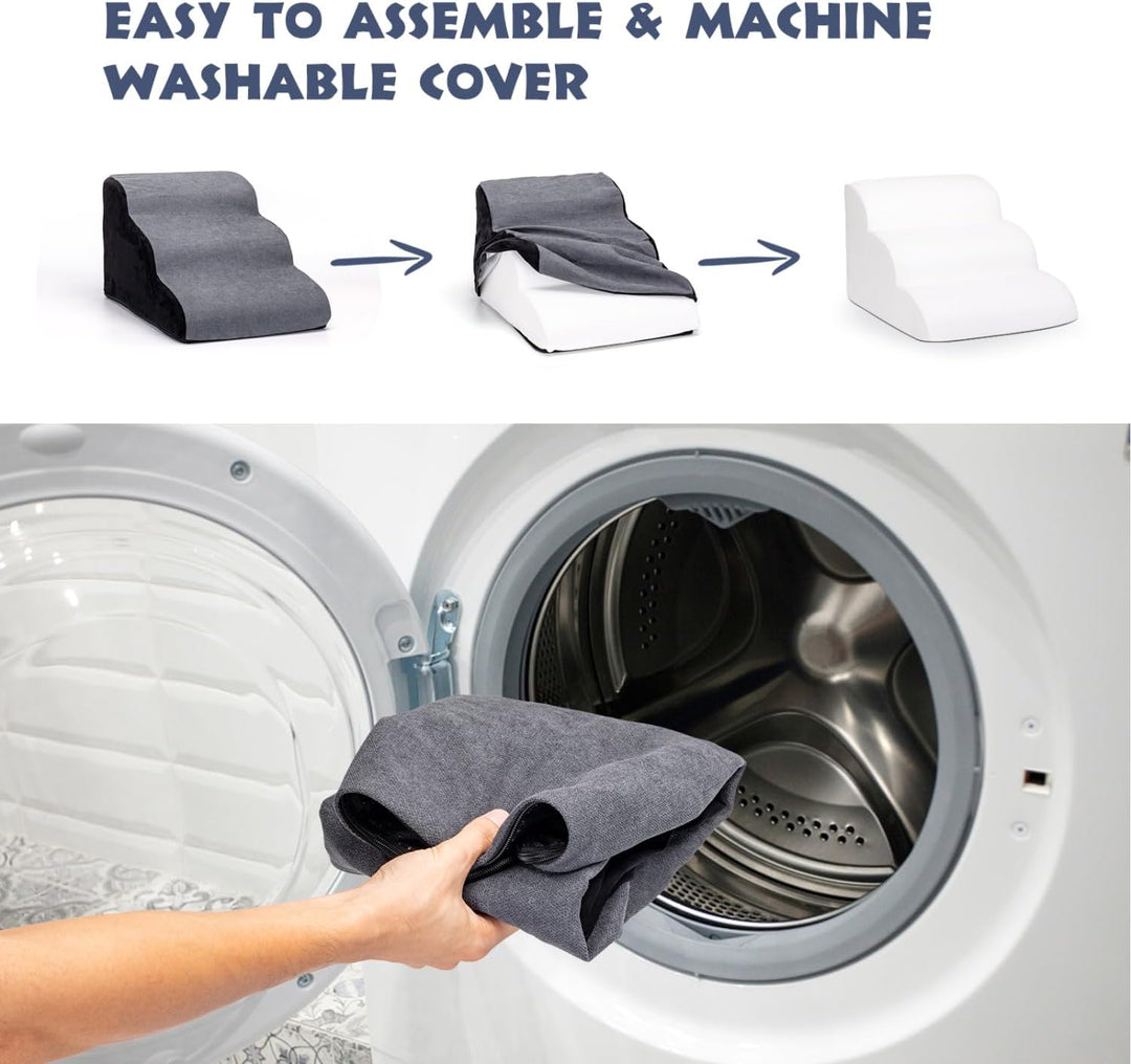 Nobleza Hundetreppe für Kleine Hunde, 3 Stufen Waschbar Hunde treppe, Haustiertreppe für AlterHunde