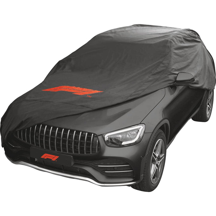 Formula 1 Autoabdeckung SUV Vollgarage Auto Abdeckplane Atmungsaktiv,Staubdicht,Wasserdicht,Autohüll