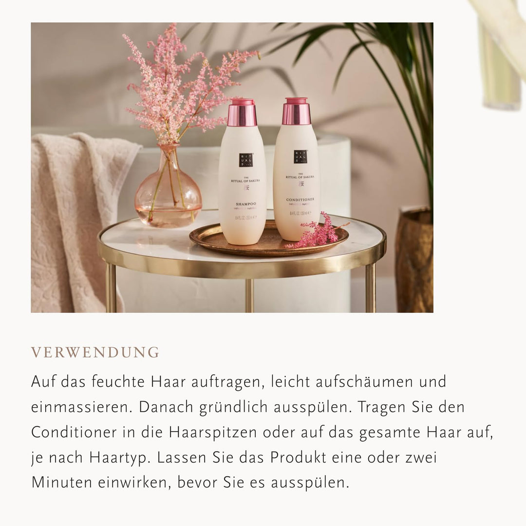 RITUALS The Ritual of Sakura Vorteilspack – Set aus Shampoo und Conditioner – Mit Weizenprotein, Chi