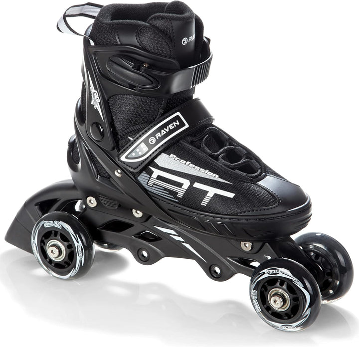 4in1 Inlineskates/Triskates/Rollschuhe/Schlittschuhe Raven Profession Schwarz 38-42(25cm-27,5cm), Sc