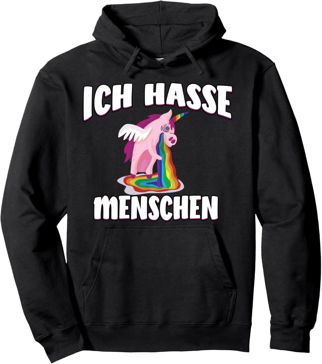 Ich hasse Menschen Einhorn Pullover Hoodie