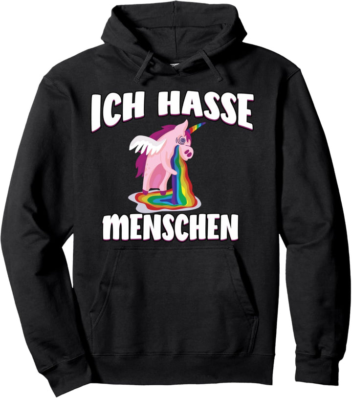 Ich hasse Menschen Einhorn Pullover Hoodie