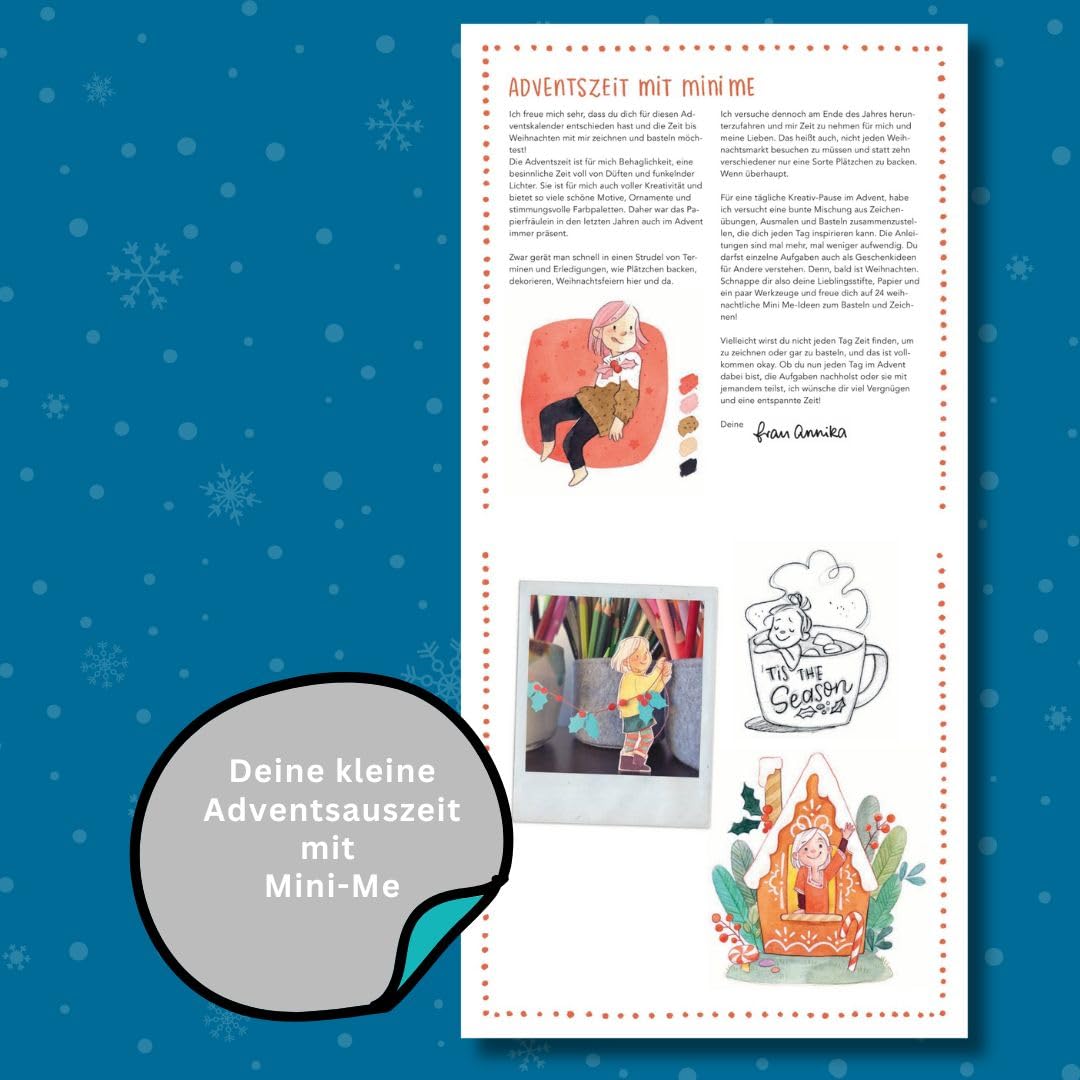 Die Mini me Zeichenschule Adventskalender von Frau Annika: 24 weihnachtliche Mini me-Ideen zum Baste