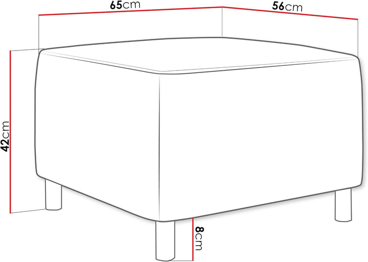 Mirjan24 Moderner Polsterhocker Dover, Sitzhocker Hocker Sitzbank Fussbank Pouf Farbauswahl (Alova 3