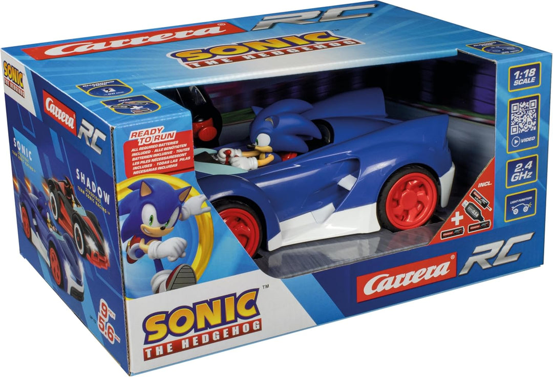 Carrera RC Team Sonic Racing - Sonic | Ferngesteuertes Auto | Rennboliden mit LED-Scheinwerfer | 27