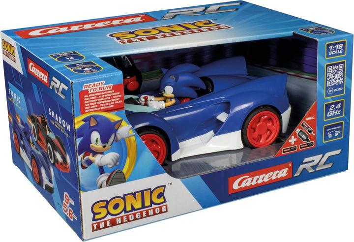 Carrera RC Team Sonic Racing - Sonic | Ferngesteuertes Auto | Rennboliden mit LED-Scheinwerfer | 27