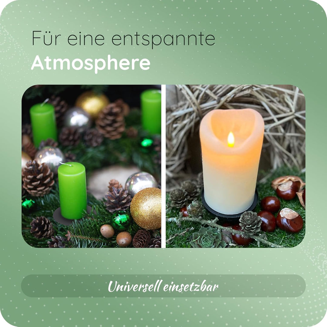 Novaliv 8X Kerzenhalter Stumpenkerze Adventskranz 7,5cm Silber Adventskranz Adventskerzenhalter Kerz