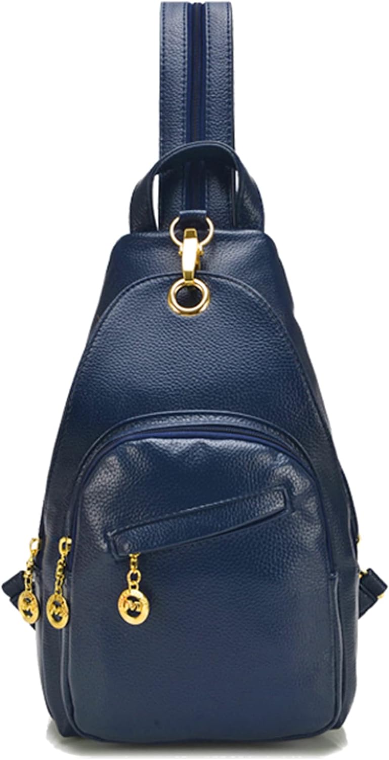 PORRASSO Damen Brusttasche Klein Rucksack Mode Sling Bag Frauen Schultertasche Wasserdicht PU Leder