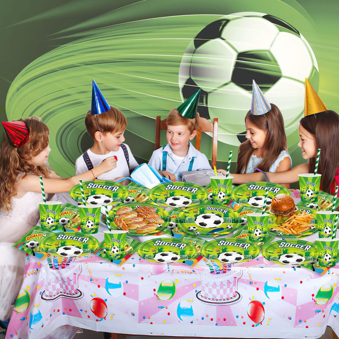 Fussball Geburtstag Deko Partygeschirr Set, Fussball Geburtstag Party Geschirr, Pappteller Tassen Se