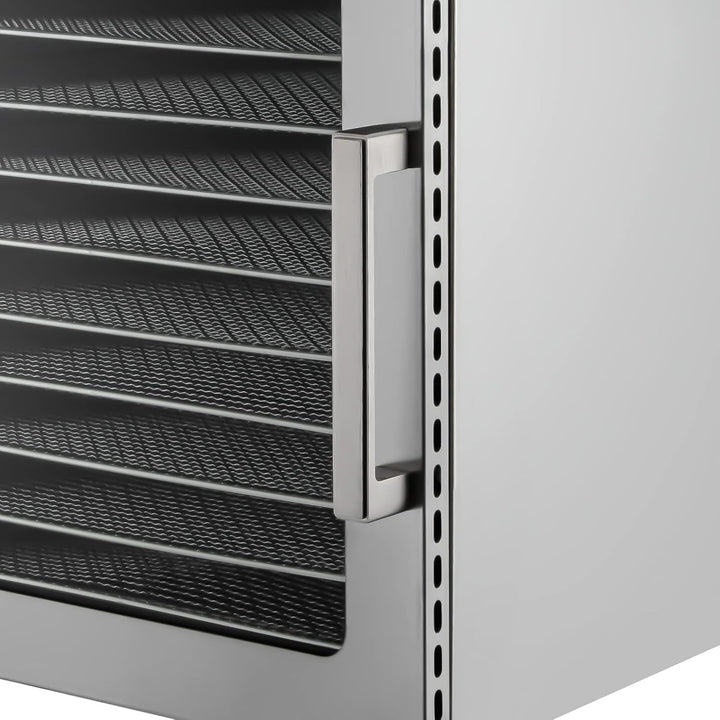 Dörrautomat Edelstahl 800W, Dörrgerät Temperatur einstellbar 30-90℃, LED-Display, 24 Std