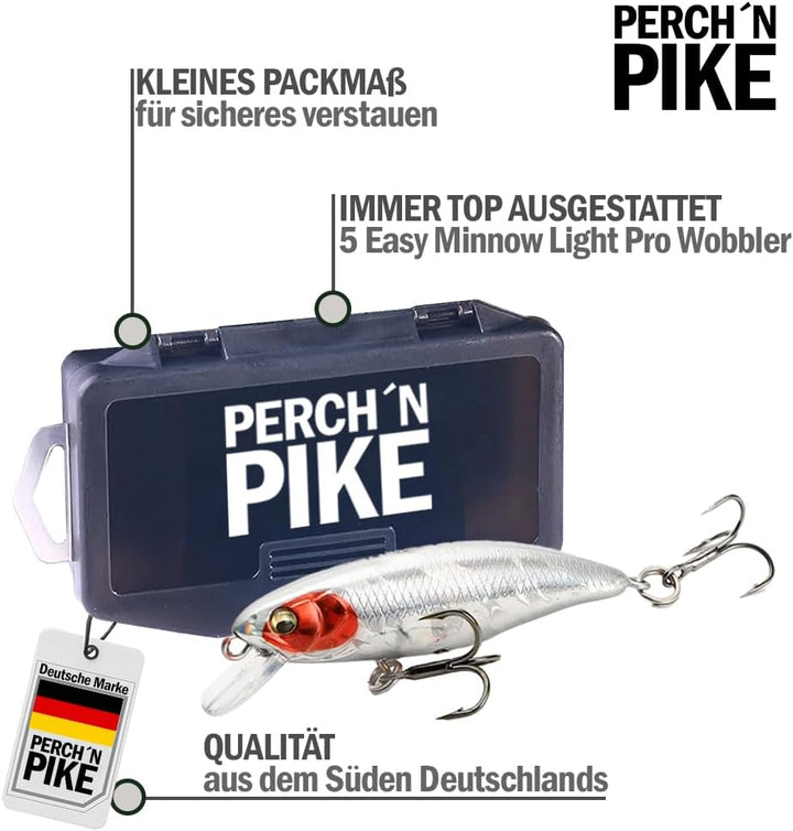 Wobbler im 5er Set für Forelle & Barsch, 5,5cm, Kunstköder Set für Spinnfischen, Minnow Köder sinken