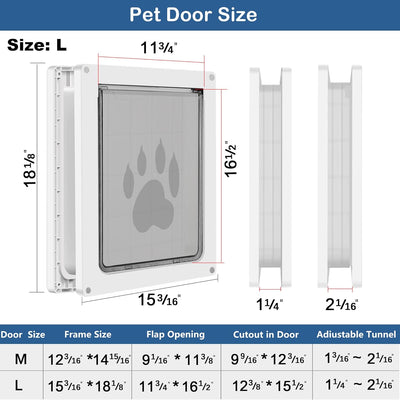 CEESC Hundeklappe für grosse Hunde, Wetterfeste Pet Door für Katzen und Hunde bis zu 45 kg, Haltbare