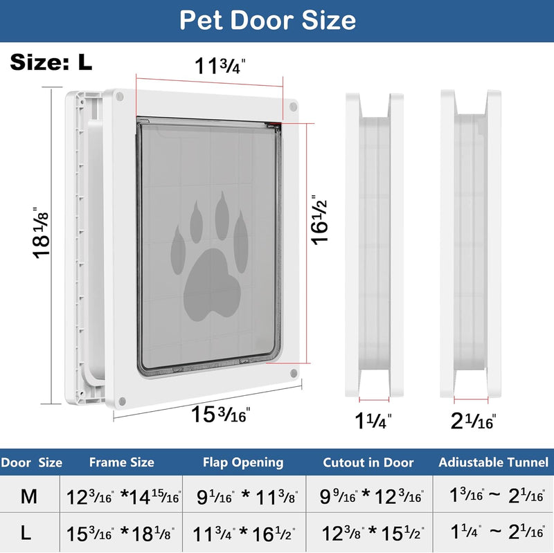 CEESC Hundeklappe für grosse Hunde, Wetterfeste Pet Door für Katzen und Hunde bis zu 45 kg, Haltbare