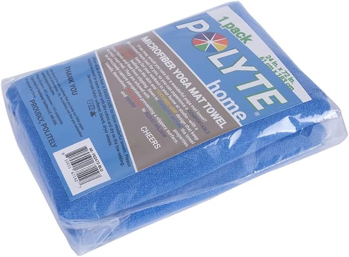 Polyte - Yoga Handtuch aus Mikrofaser mit Rutschfester Silikon Unterfläche und Elastischen Bändern,