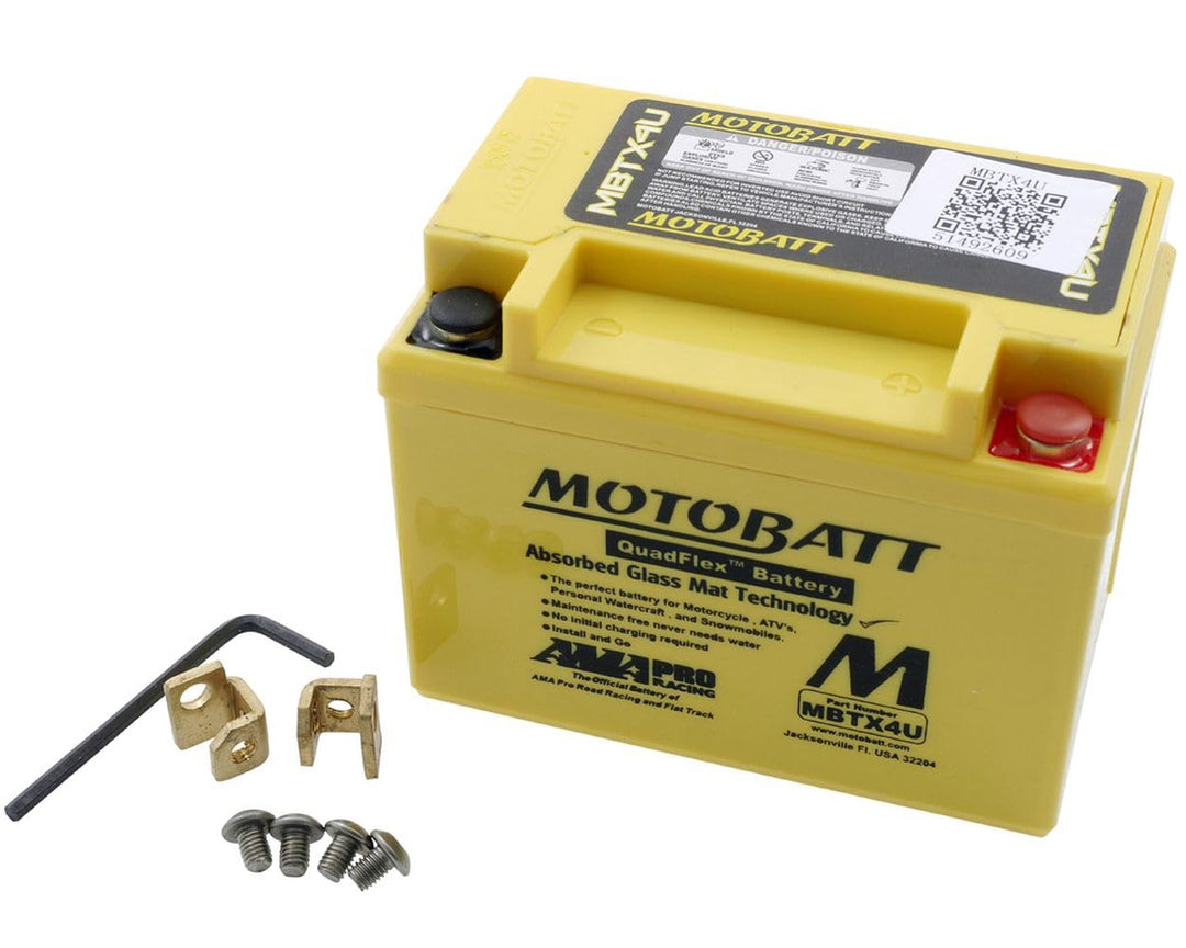 MOTOBATT Batterie 12 V 4,7 Ah (MBTX4U) [wartungsfrei & versiegelt] kompatibel für Honda NH 50 MS Lea