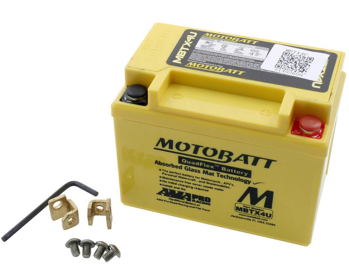 MOTOBATT Batterie 12 V 4,7 Ah (MBTX4U) [wartungsfrei & versiegelt] kompatibel für Honda NH 50 MS Lea