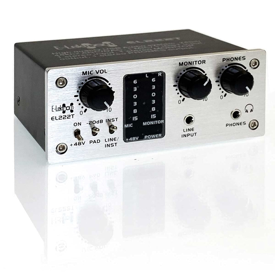 E-Lektron EL222T 2-Kanal USB Audio-Interface | 24Bit/96kHz | Class-A Pre-Amp | Phantom | 20dB zusätz